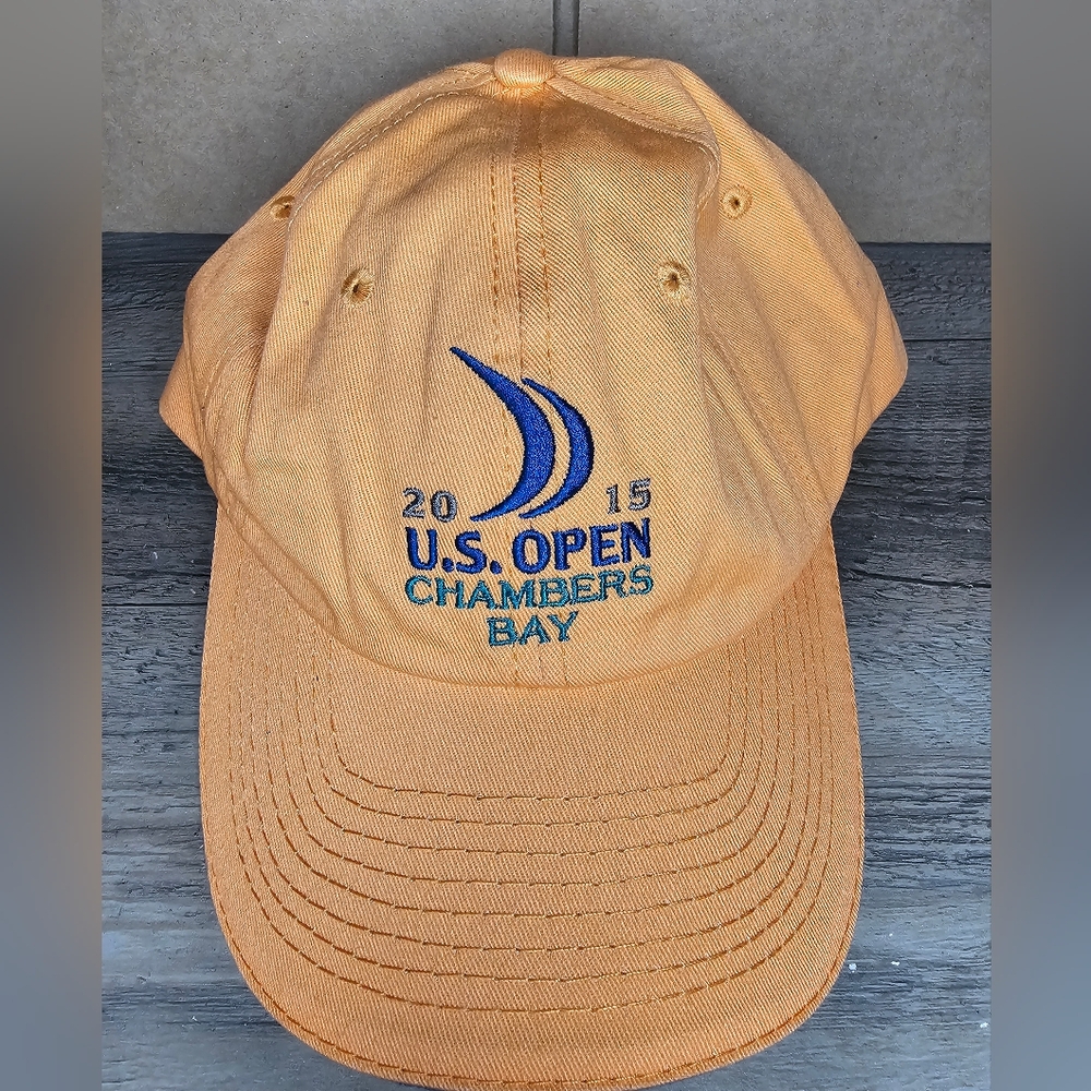 New 2015 US Open Golf Chambers Bay Strapback Hat Cap Orange NWOT